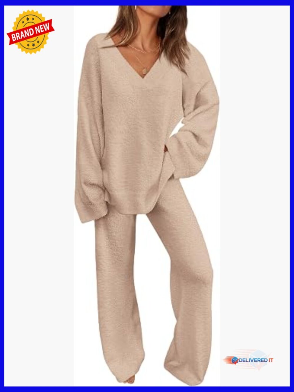 Women's Two Piece Lounge Set Sweater Pajama Set Fall Loungewear